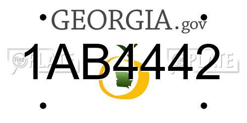1AB4442 Georgia License Plate