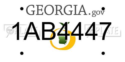 1AB4447 Georgia License Plate