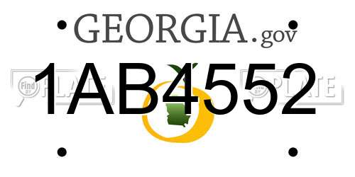 1AB4552 Georgia License Plate