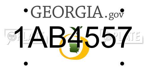 1AB4557 Georgia License Plate