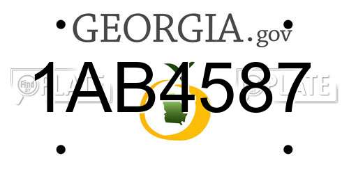 1AB4587 Georgia License Plate