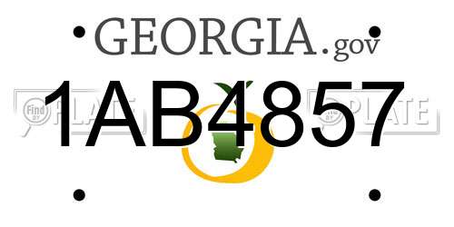 1AB4857 Georgia License Plate