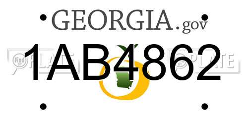 1AB4862 Georgia License Plate