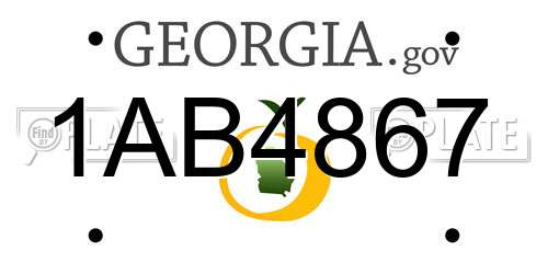 1AB4867 Georgia License Plate