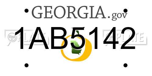 1AB5142 Georgia License Plate