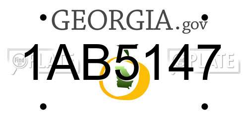 1AB5147 Georgia License Plate