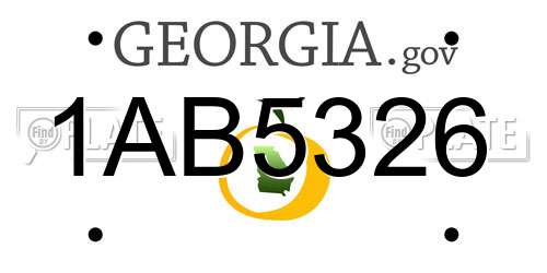 1AB5326 Georgia License Plate