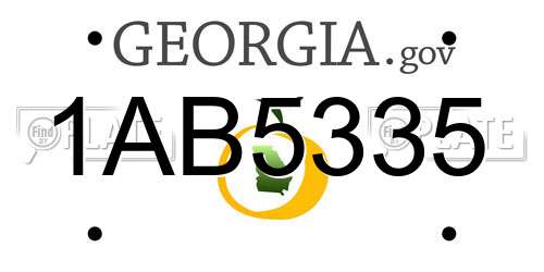 1AB5335 Georgia License Plate