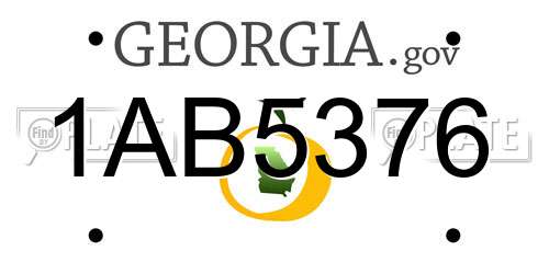 1AB5376 Georgia License Plate