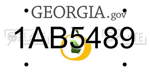 1AB5489 Georgia License Plate