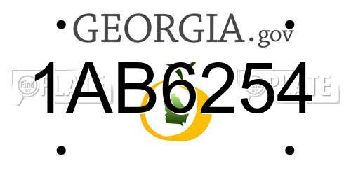 1AB6254 Georgia License Plate