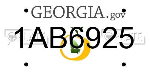 1AB6925 Georgia License Plate