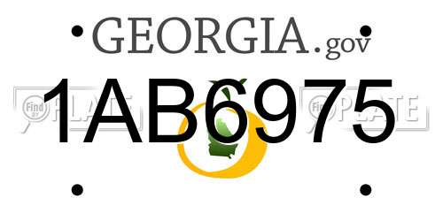 1AB6975 Georgia License Plate