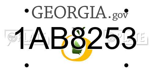 1AB8253 Georgia License Plate
