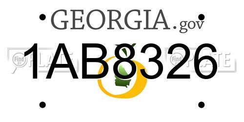 1AB8326 Georgia License Plate