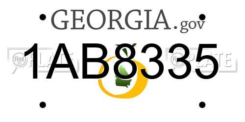 1AB8335 Georgia License Plate