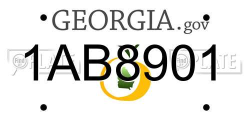 1AB8901 Georgia License Plate