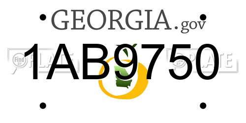 1AB9750 Georgia License Plate