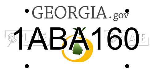 1ABA160 Georgia License Plate