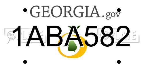 1ABA582 Georgia License Plate