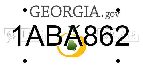1ABA862 Georgia License Plate