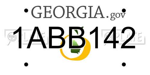 1ABB142 Georgia License Plate