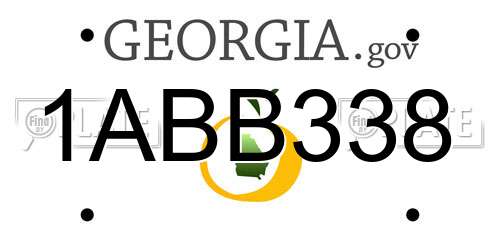 1ABB338 Georgia License Plate