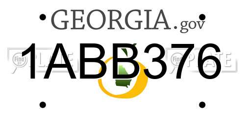 1ABB376 Georgia License Plate