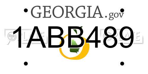 1ABB489 Georgia License Plate