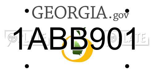 1ABB901 Georgia License Plate