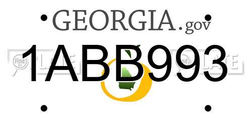 1ABB993 Georgia License Plate
