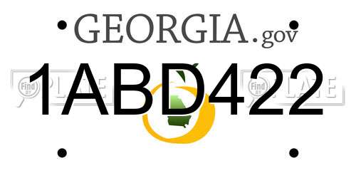 1ABD422 Georgia License Plate