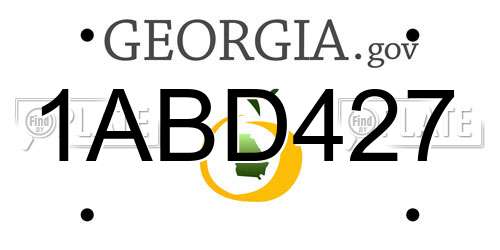 1ABD427 Georgia License Plate