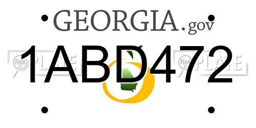 1ABD472 Georgia License Plate