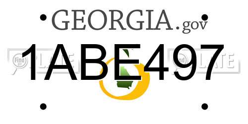 1ABE497 Georgia License Plate