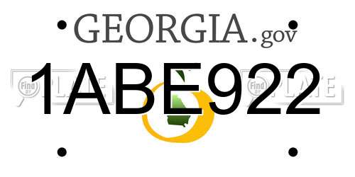 1ABE922 Georgia License Plate