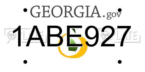1ABE927 Georgia License Plate