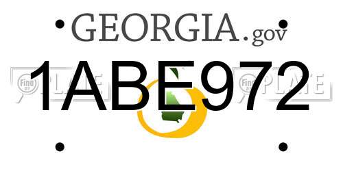 1ABE972 Georgia License Plate