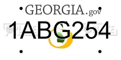 1ABG254 Georgia License Plate