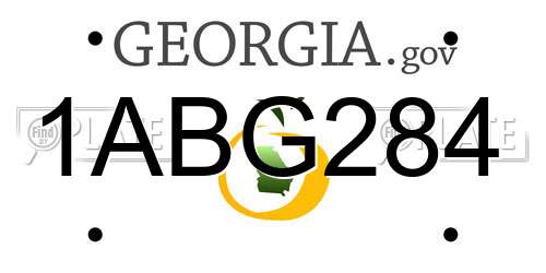 1ABG284 Georgia License Plate