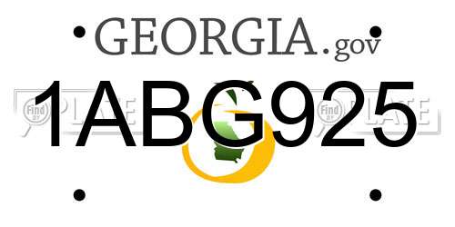 1ABG925 Georgia License Plate
