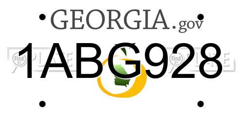 1ABG928 Georgia License Plate