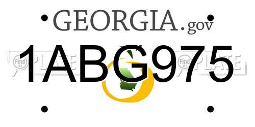 1ABG975 Georgia License Plate