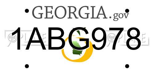 1ABG978 Georgia License Plate