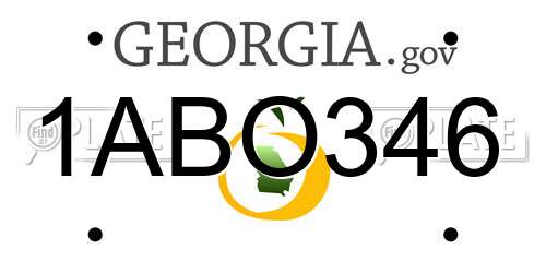 1ABO346 Georgia License Plate