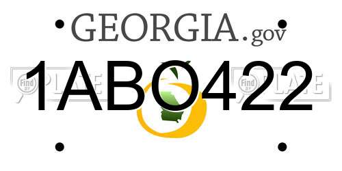 1ABO422 Georgia License Plate
