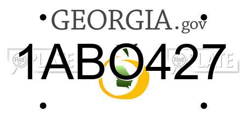 1ABO427 Georgia License Plate