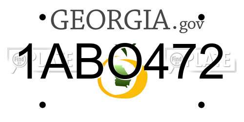 1ABO472 Georgia License Plate
