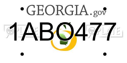 1ABO477 Georgia License Plate