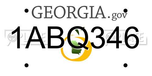 1ABQ346 Georgia License Plate